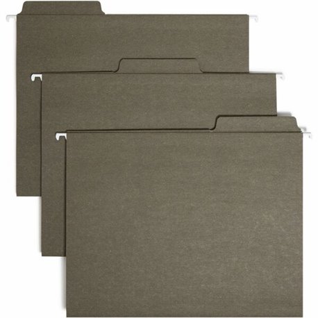 Smead FasTab 1/3 Tab Cut Letter Recycled Hanging Folder - 8 1/2" x 11" - Top Tab Location - Assorted Position Tab Position - Sta