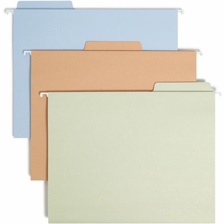 Smead FasTab 1/3 Tab Cut Letter Recycled Hanging Folder - 8 1/2" x 11" - Top Tab Location - Assorted Position Tab Position - Cam