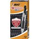 BIC PrevaGuard Gel-ocity Gel Pen - 0.7 mm Pen Point Size - Black Gel-based Ink - 1 / Dozen