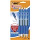 BIC PrevaGuard Gel-ocity Gel Pen - 0.7 mm Pen Point Size - Blue Gel-based Ink - 4 / Pack