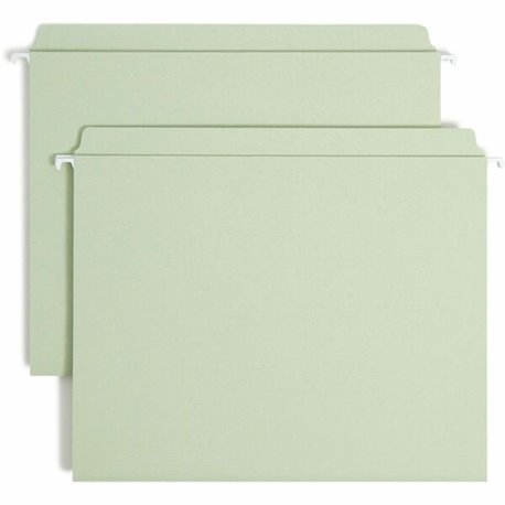 Smead FasTab Straight Tab Cut Letter Recycled Hanging Folder - 8 1/2" x 11" - Assorted Position Tab Position - Moss - 10% Recycl