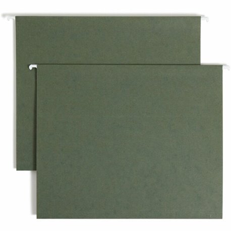 Smead Letter Recycled Hanging Folder - 1" Folder Capacity - 8 1/2" x 11" - 1" Expansion - Pressboard - Standard Green - 10% Recy