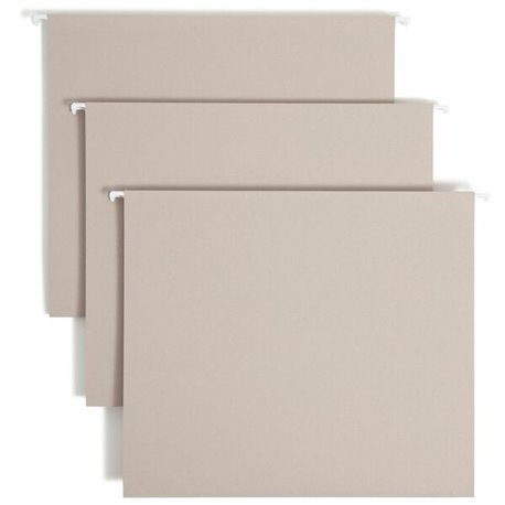 Smead TUFF 1/3 Tab Cut Letter Recycled Hanging Folder - 8 1/2" x 11" - 2" Expansion - Top Tab Location - Steel Gray - 10% Recycl