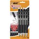 BIC PrevaGuard Gel-ocity Gel Pen - 0.7 mm Pen Point Size - Black Gel-based Ink - 4 / Pack