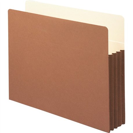 Smead Straight Tab Cut Letter Recycled File Pocket - 8 1/2" x 11" - 3 1/2" Expansion - Top Tab Location - Redrope - Redrope - 30