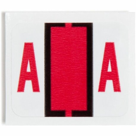 Smead BCCR Bar-Style Color-Coded Labels - "Alphabet" - 1 1/4" Width x 1" Length - Red - 500 / Roll - 500 / Roll