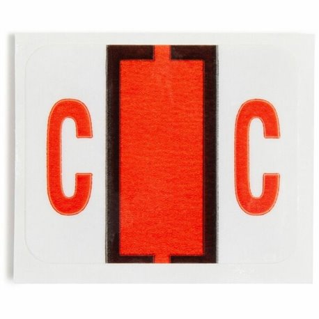 Smead BCCR Bar-Style Color-Coded Labels - "Alphabet" - 1 1/4" Width x 1" Length - Dark Orange - 500 / Roll - 500 / Roll