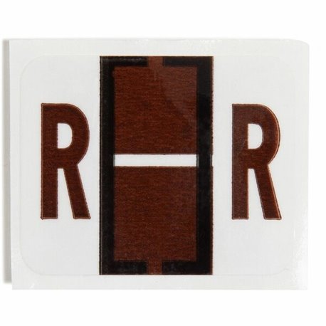 Smead BCCR Bar-Style Color-Coded Labels - "Alphabet" - 1 1/4" Width x 1" Length - Brown - 500 / Roll - 500 / Roll