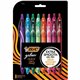 BIC Gel-ocity Quick Dry Assorted Colors Gel Pens - Medium Point (0.7mm), 8-Count Pack, Retractable Gel Pens With Comfortable Ful