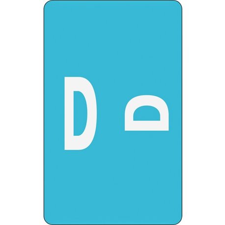 Smead AlphaZ ACCS Color-Coded Labels - "D" - 1" Width x 1 5/8" Length - Light Blue - 10 / Sheet - 100 / Pack