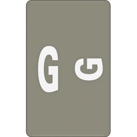 Smead AlphaZ ACCS Color-Coded Labels - "G" - 1" Width x 1 5/8" Length - Gray - 10 / Sheet - 100 / Pack