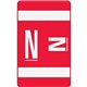 Smead AlphaZ ACCS Color-Coded Labels - "N" - 1" Width x 1 5/8" Length - Red - 10 / Sheet - 100 / Pack