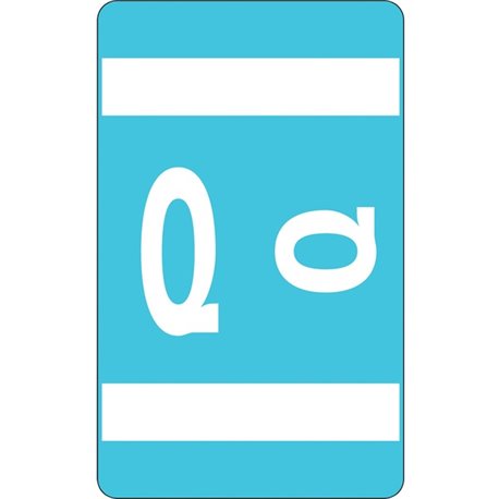 Smead AlphaZ ACCS Color-Coded Labels - "Q" - 1" Width x 1 5/8" Length - Light Blue - 10 / Sheet - 100 / Pack