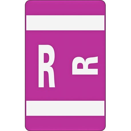 Smead AlphaZ ACCS Color-Coded Labels - "R" - 1" Width x 1 5/8" Length - Purple - 10 / Sheet - 100 / Pack