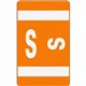 Smead AlphaZ ACCS Color-Coded Labels - "S" - 1" Width x 1 5/8" Length - Orange - 10 / Sheet - 100 / Pack