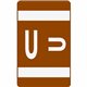 Smead AlphaZ ACCS Color-Coded Labels - "U" - 1" Width x 1 5/8" Length - Dark Brown - 10 / Sheet - 100 / Pack