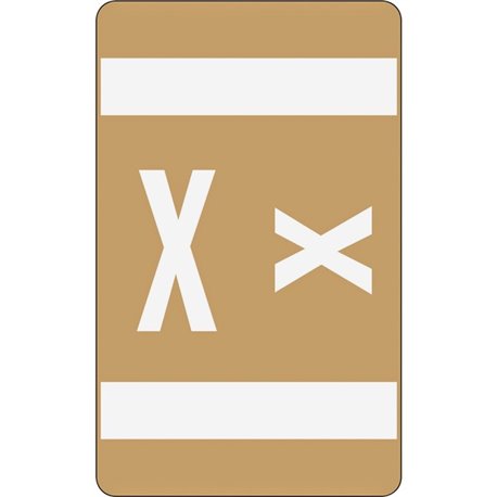 Smead AlphaZ ACCS Color-Coded Labels - "X" - 1" Width x 1 5/8" Length - Light Brown - 10 / Sheet - 100 / Pack