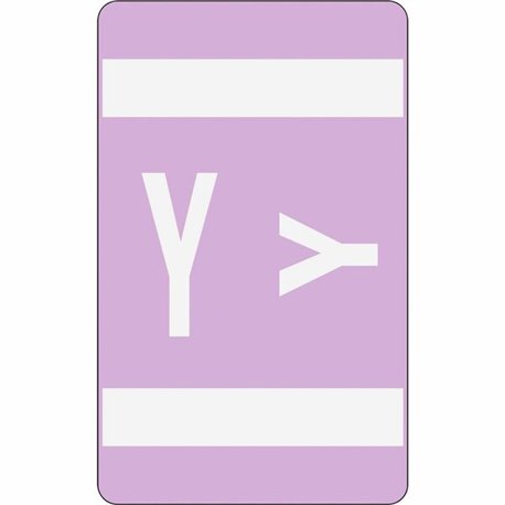 Smead AlphaZ ACCS Color-Coded Labels - "Y" - 1" Width x 1 5/8" Length - Lavender - 10 / Sheet - 100 / Pack