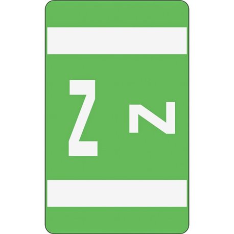 Smead AlphaZ ACCS Color-Coded Labels - "Z" - 1" Width x 1 5/8" Length - Light Green - 10 / Sheet - 100 / Pack