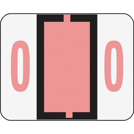 Smead BCCRN Bar-Style Color-Coded Labels - "Number" - 1 1/4" Width x 1" Length - Pink - 500 / Roll