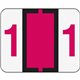 Smead BCCRN Bar-Style Color-Coded Labels - "Number" - 1 1/4" Width x 1" Length - Red - 500 / Roll