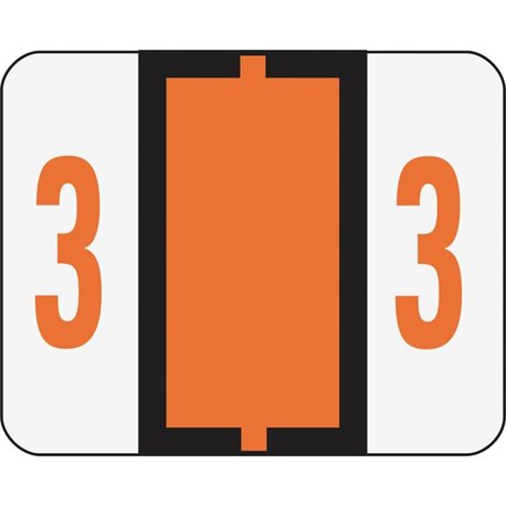 Smead BCCRN Bar-Style Color-Coded Labels - "Number" - 1 1/4" Width x 1" Length - Dark Orange - 500 / Roll