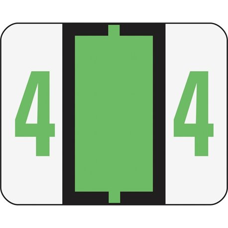 Smead BCCRN Bar-Style Color-Coded Labels - "Number" - 1 1/4" Width x 1" Length - Light Green - 500 / Roll