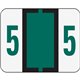 Smead BCCRN Bar-Style Color-Coded Labels - "Number" - 1 1/4" Width x 1" Length - Dark Green - 500 / Roll