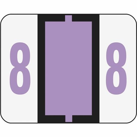 Smead BCCRN Bar-Style Color-Coded Labels - "Number" - 1 1/4" Width x 1" Length - Lavender - 500 / Roll