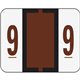 Smead BCCRN Bar-Style Color-Coded Labels - "Number" - 1 1/4" Width x 1" Length - Brown - 500 / Roll