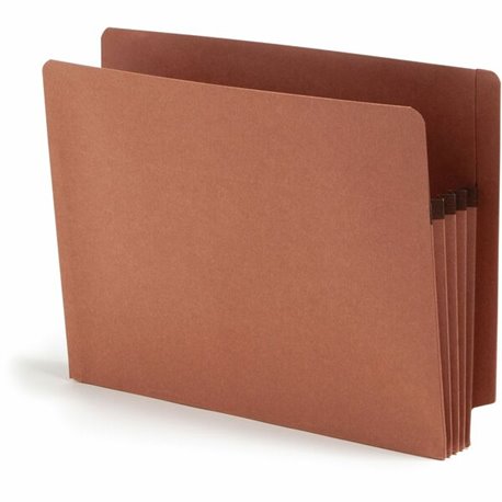 Smead Straight Tab Cut Letter Recycled File Pocket - 8 1/2" x 11" - 3 1/2" Expansion - Redrope - Redrope - 100% Recycled - 25 / 