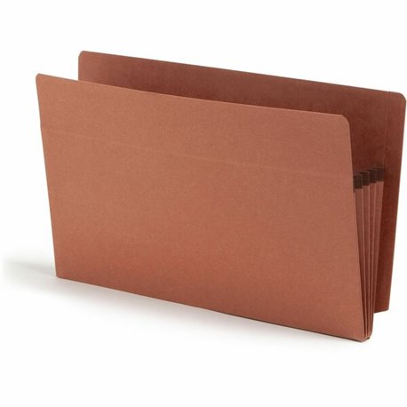 Smead Straight Tab Cut Legal Recycled File Pocket - 8 1/2" x 14" - 3 1/2" Expansion - Redrope - Redrope - 100% Recycled - 25 / B