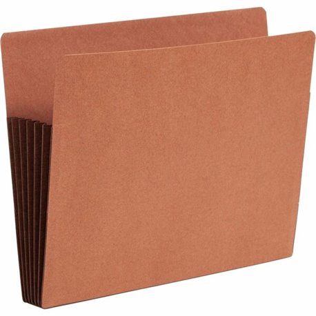 Smead Straight Tab Cut Letter Recycled File Pocket - 8 1/2" x 11" - 5 1/4" Expansion - Redrope - Dark Brown - 30% Recycled - 10 