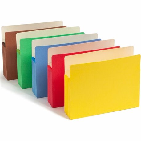 Smead Straight Tab Cut Letter Recycled File Pocket - 8 1/2" x 11" - 800 Sheet Capacity - 3 1/2" Expansion - Card Stock - Yellow,