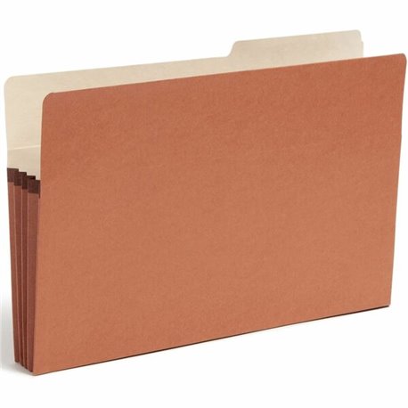 Smead 2/5 Tab Cut Legal Recycled File Pocket - 8 1/2" x 14" - 3 1/2" Expansion - Right Tab Position - Redrope - Redrope - 30% Re