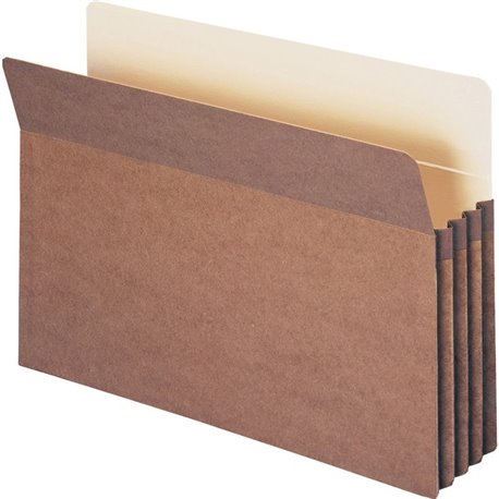 Smead Straight Tab Cut Legal Recycled File Pocket - 9 1/2" x 14 5/8" - 3 1/2" Expansion - Redrope, Manila - 100% Recycled - 25 /