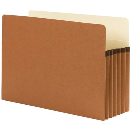 Smead Straight Tab Cut Legal Recycled File Pocket - 9 1/2" x 14 5/8" - 5 1/4" Expansion - Redrope, Manila - 100% Recycled - 10 /