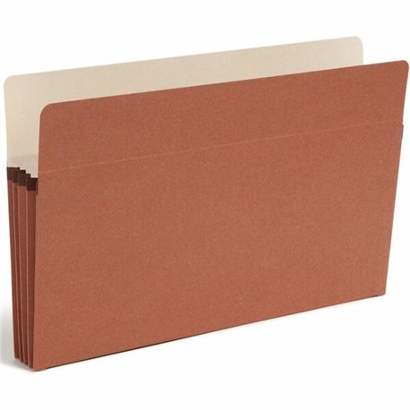 Smead Straight Tab Cut Legal Recycled File Pocket - 8 1/2" x 14" - 3 1/2" Expansion - Top Tab Location - Redrope, Kraft - Redrop