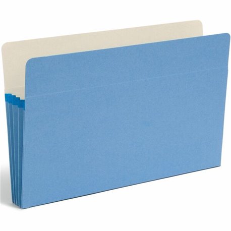 Smead Colored File Pockets - Legal - 8 1/2" x 14" Sheet Size - 3 1/2" Expansion - Top Tab Location - Tear Resistant - Blue - Rec