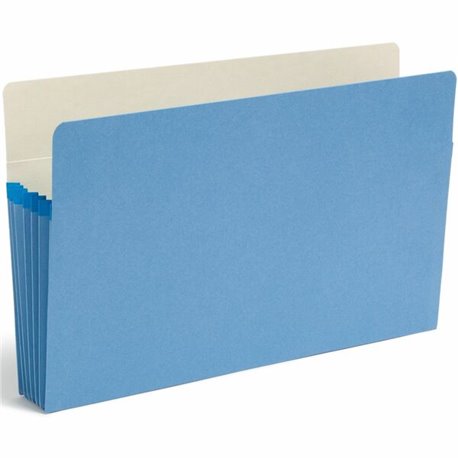 Smead Colored File Pockets - Legal - 8 1/2" x 14" Sheet Size - 5 1/4" Expansion - Top Tab Location - 9 pt. Folder Thickness - Bl