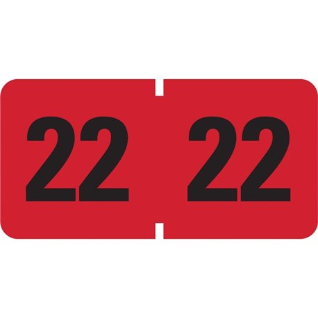 Smead ETYJ Color-Coded Year Labels - "2022" - 1 1/2" Width x 3/4" Length - Rectangle - Red - 500 / Roll