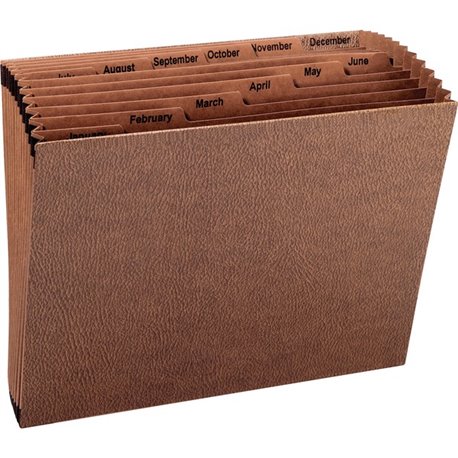 Smead TUFF Expanding File, Monthly (Jan.-Dec.) 12 Pockets, Letter Size, Redrope-Printed Stock (70488) - 8 1/2" x 11" - 7/8" Expa