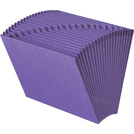 Smead Letter Recycled Expanding File - 8 1/2" x 11" - 7/8" Expansion - 21 Pocket(s) - Leatherine - Purple - 10% Recycled - 1 Eac