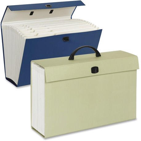 Smead Legal Recycled Expanding File - 8 1/2" x 14" - 1400 Sheet Capacity - 19 Pocket(s) - Blue, Green - 15% Paper Recycled - 1 E