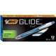 BIC Glide Exact Retractable Ballpoint - Fine Pen Point - Retractable - Blue - Blue, White Barrel - 1 Dozen