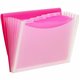 Smead Letter Expanding File - 8 1/2" x 11" - 7 Pocket(s) - 6 Divider(s) - Multi-colored, Pink, Clear - 1 Each