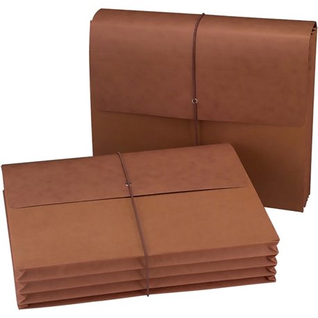 Smead Letter Recycled Expanding File - 8 1/2" x 11" - 400 Sheet Capacity - 3 1/2" Expansion - Redrope - 30% Recycled - 50 / Cart