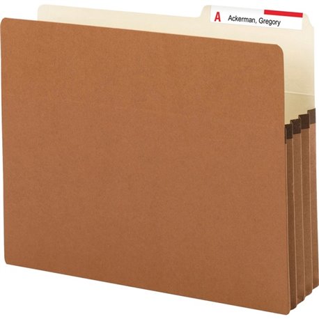 Smead 2/5 Tab Cut Letter Recycled File Pocket - 8 1/2" x 11" - 3 1/2" Expansion - Top Tab Location - Right Tab Position - Redrop