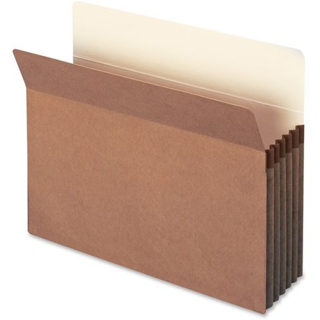 Smead Straight Tab Cut Letter Recycled File Pocket - 8 1/2" x 11" - 5 1/4" Expansion - Redrope - Redrope - 100% Recycled - 10 / 