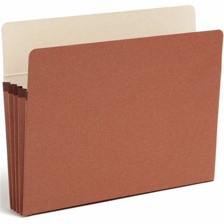 Smead SuperTab Straight Tab Cut Letter Recycled File Pocket - 8 1/2" x 11" - 800 Sheet Capacity - 3 1/2" Expansion - Redrope - R